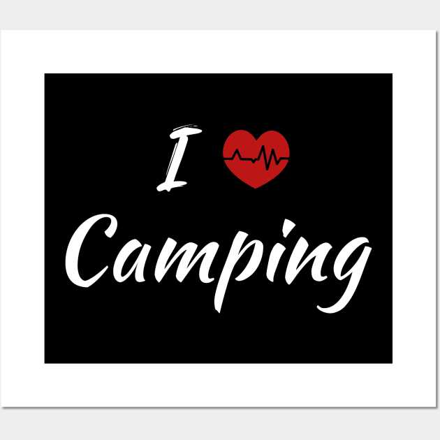 I Heart Camping Heartbeat Wall Art by SAM DLS